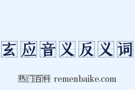 玄应音义反义词是什么意思的图片